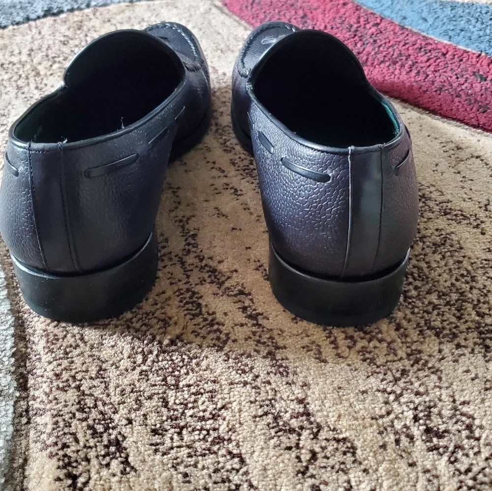 Mezlan Black Pebbled Leather Tassel Slip On Loafers 13559 Size 11 M - Picture 12 of 12